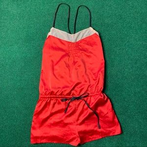 Red Satin Teddy Romper By Cosmopolitan Sz S